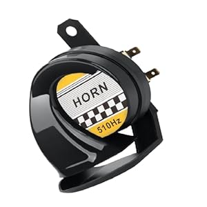 SEINECA Universal 12V Snail Horn Siren 130DB High Tone 510HZ Waterproof Electric Air Horn for Motorcycle Auto Car Scooter(Black).