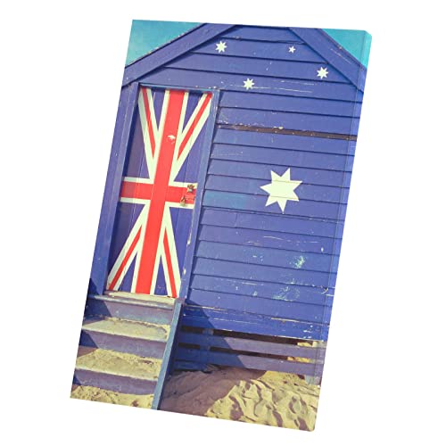 Cabane de plage Angleterre tableau mural pour raviver un mur blanc