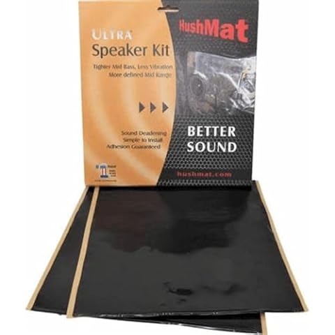 Speaker Kit - Sound Deadening- Simple Peel and Stick - (2) 10" x 10" Black Ultra Sheets - 1.4 Square Feet Cover