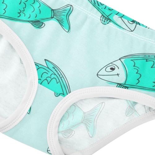 Fun Girls Underwear Toddler 2t Cotton Little Girl Panties Cute Cartoon Fish Turquoise Underpants Briefs4