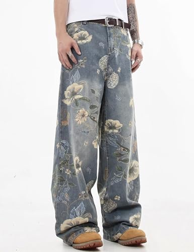 Men's Y2K Jeans Hip Hop Baggy Denim Pants Spiderweb Graphic Jeans Goth Denim Joggers Streetwear3