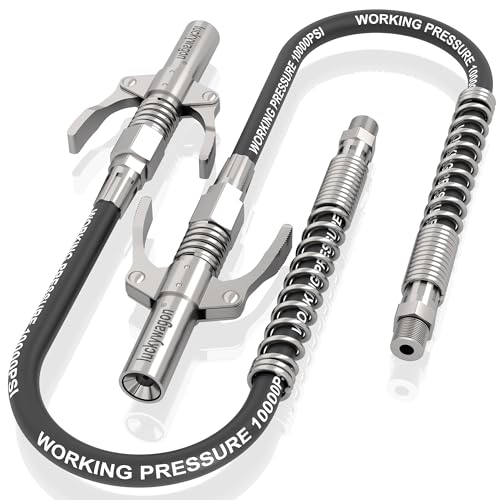 luckywagon 12-Inch Flexible Grease Gun Coupler Hose Kit, 2-Pack