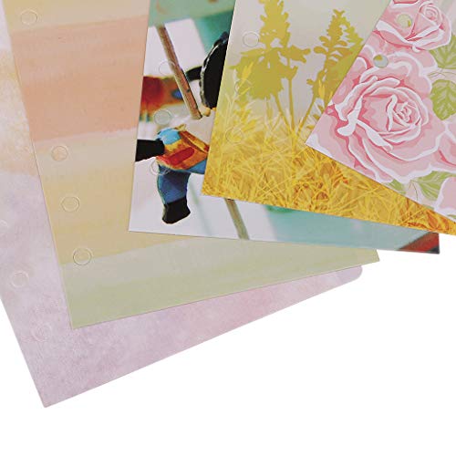 Bonarty Organizador de anotações floral de papel reforçado com abas - cores lisas