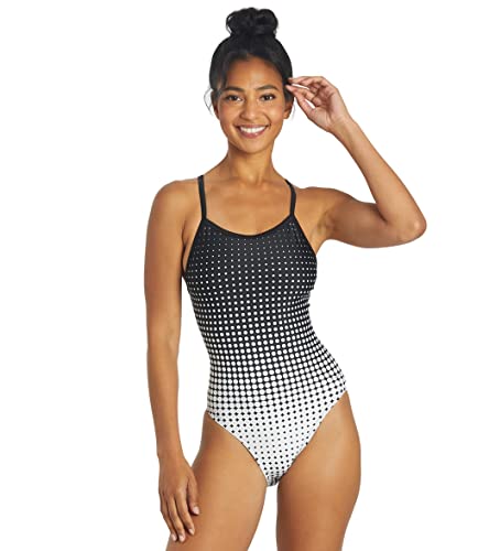 Sporti Molecule Thin Strap One Piece Swimsuit - Black/White - 30