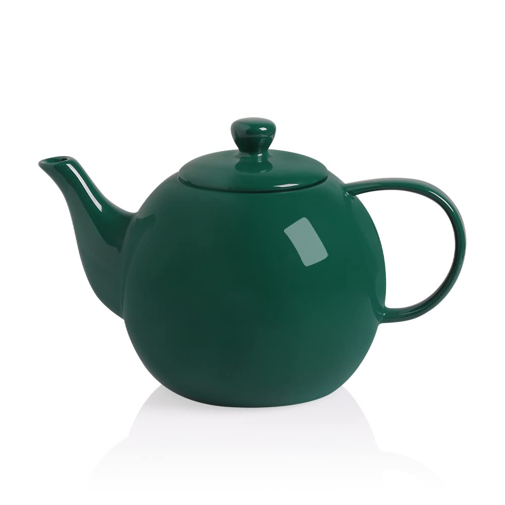 Sweejar Ceramic Tea Pots,40OZ Porcelain Teapot with Infuser (Jade)