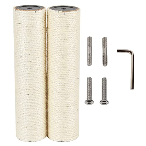 ECCIBOUN 直径7.4cm キャットタワー 猫 爪研ぎ ポール 交換 パーツ 部品 替え 支柱 麻 (2本, M10-30CM)