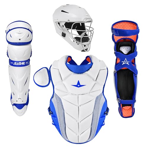 All Star PHX Paige Halstead Fastpitch Softball Catchers Set (Large) White/Royal