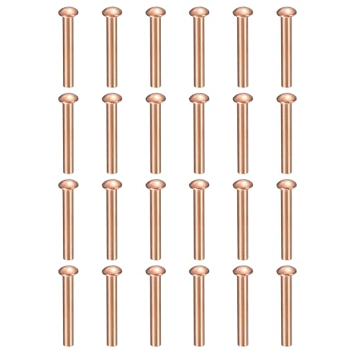 Rivets en cuivre M3 x 20 massif demi-rond pour connectique électrique et maroquinerie