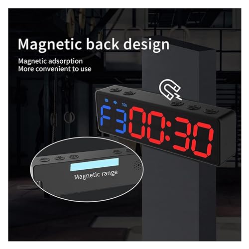 Temporizador de gimnasio portátil mini reloj magnético a batería programable 6