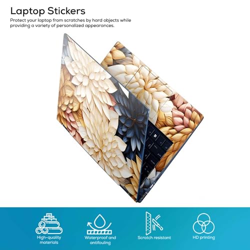 Image of Galaxsia Floral D1 Full Body Vinyl Laptop Skin /Sticker /Cover Upto 15.6 Inches Laptops Laminated-Removable-HD Quality Compatible for Hp-Dell-Sony-Lenovo-Asus etc.(15x10 Inches)