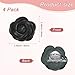 M METERXITY 4-Pack Decorative Rose Shoe Clips, Faux Leather Removable Fashion Flower Shoe Clips Buckle for Women Dress/Shoes/Heel, Brooches Charm Embellishments [Black]