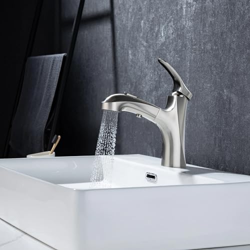 Grifo de lavabo extraíble que soluciona las salpicaduras en el baño con su caño extensible 6