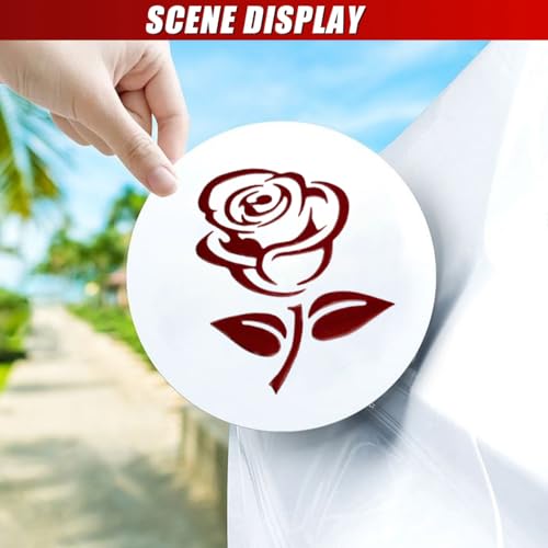 Image of 3D Rose Car Sticker Decal, Waterproof PVC Auto Bumper Stickers, 3.9'' x 3.1'' Cute Flower Car Window Decals, Vehicle Exterior Decoration Accessories for Wall, Mirror, Laptop (Red)