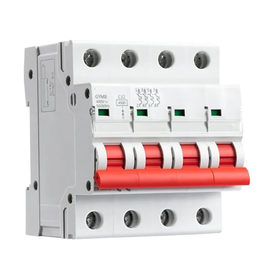 Interruptor de carril Din 6A-63A disyuntor en miniatura 4 polos 10A Curva C