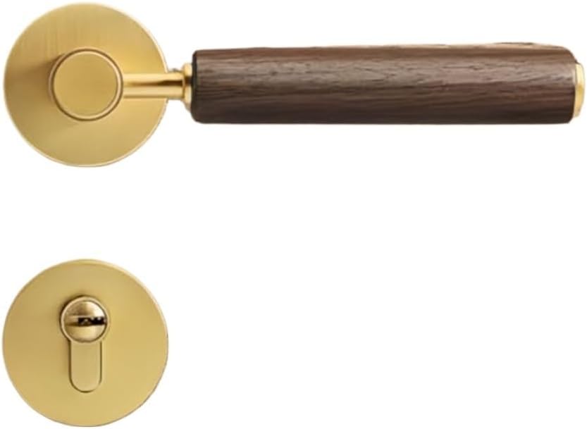 Vintage Wooden Door Handle Lock Chinese Interior Magnetic Mute