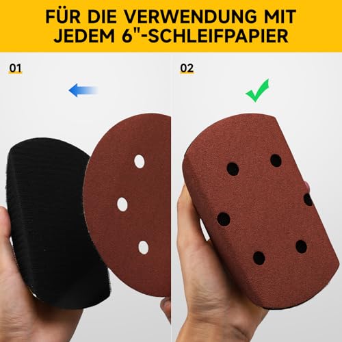 MOGRQAP 2 Stück 6 Zoll Manueller Schleifklotz Handschleifer Schleifblock für DIY Holzarbeit Basteln und Möbelrestaurierung für Schleifscheiben Handschleifblock Mausförmiges Polier