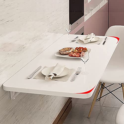 Table pliante murale en bois bleu rabattable pour petit établi