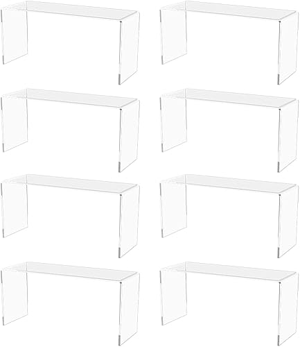 Miniatura 10 de Marketing Holders Estante elevador acrílico para encimera de 12 pulgadas de ancho x 5 pulgadas de alto coleccionables paquete de 2 trofeos de