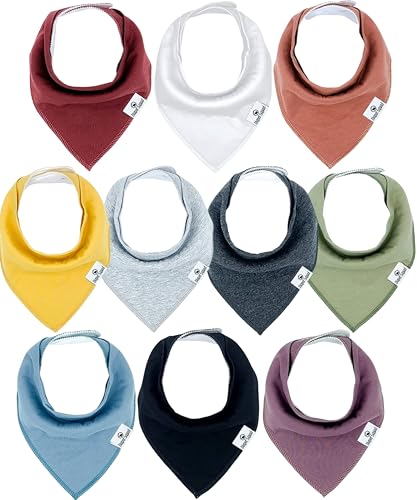 Image of DiaperSquad's 100% Organic Cotton Baby Drool Bibs, Super Absorbent & Adjustable Baby Bibs for Drooling and Teething
