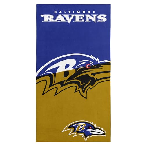 Image of Northwest NFL Baltimore Ravens Microfiber Beach Towel, 30 x 60 Inches - Quick Dry, Sand Resistant, Lightweight, Highly Absorbent, Incisor Design