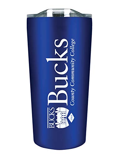 The Fanatic Group Bucks County Community College Double Walled Soft Touch Tumbler, Design-1 - Blue