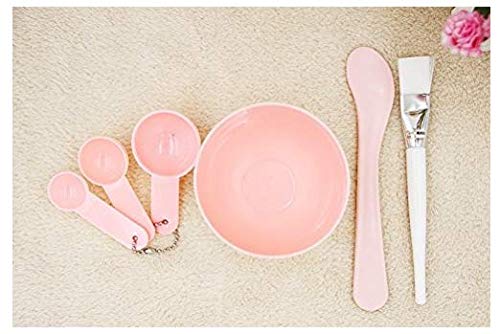 6 in 1 Pink Facial Care Makeup Cosmetic Tools Include Face Skin Care Mixing Bowl Stick Brush and Three Capacity Spoon Gauges for Lady Women DIY in Home Use 3