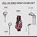 Aspire Junior Plus Kids Golf Clubs – Boys’ & Girls’ Right-Handed Golf Set with Lightweight Stand Bag, Graphite Shafts & Aircraft-Grade Aluminum Clubs - Red Ages 11–12