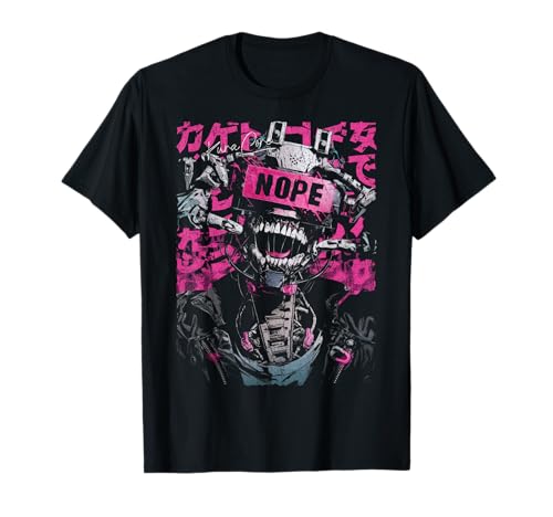 Japón Streetwear Robot Cyberpunk Y2K Techwear Manga Anime Camiseta