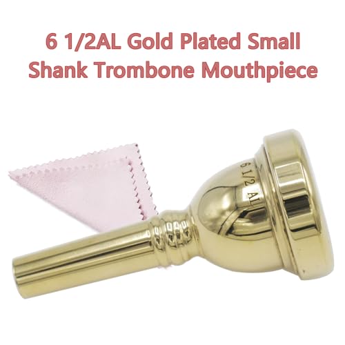 image for CashBeat 6 1/2AL Gold Plated Small Shank Trombone Mouthpiece, Euphoniu