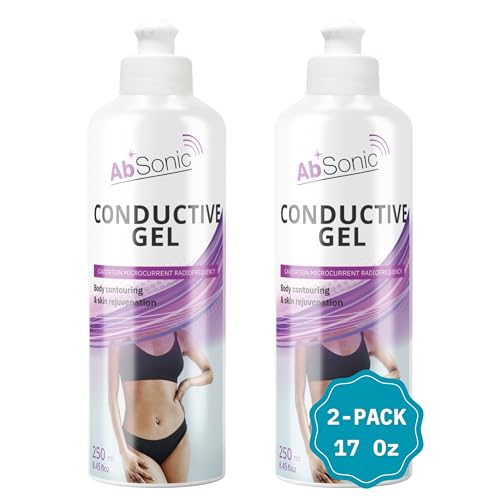 AbSonic - Gel conducteur pour électrostimulation, ceinture abdominale, électrodes, TENS, EMS et Ultrasons - 2 x 250 ml
