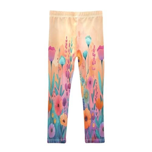 Toddler Girls Leggings Printed Yoga Pants Leggings Cartoon Wildflowers for Kids2