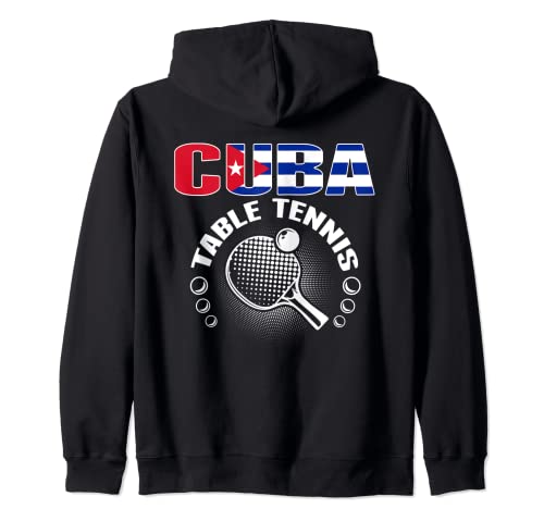 Cuba Tenis de Mesa Aficionados Jersey Cuban Ping Pong Amantes Sudadera con Capucha
