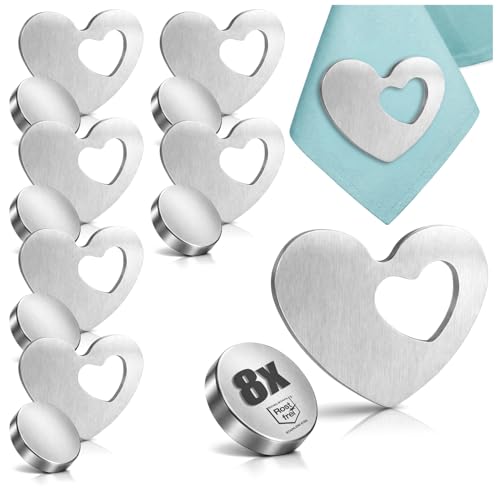 com-four® 8X Tischdeckenbeschwerer - Tischtuchgewichte aus Edelstahl - magnetische Tischtuchklammer - ca. 45 g