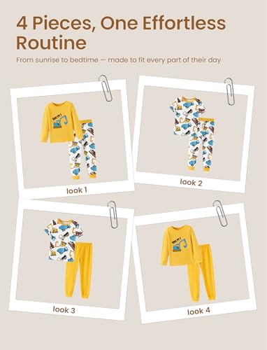 PATPAT 4-Pieces Baby Pajama Sets with Organic Cotton, Snug fit Pjs for Girls Boys Toddler Kids, Supersoft & Stretchy Sleeper3