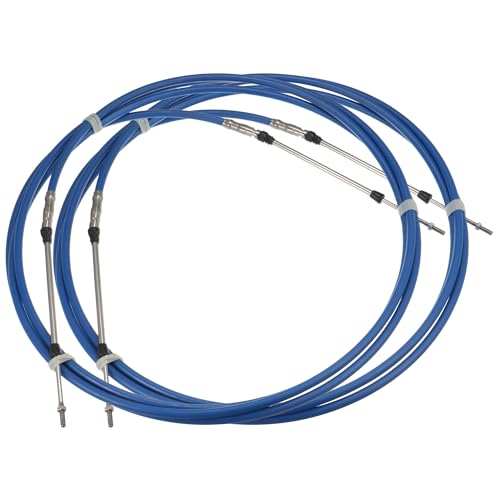 2 Cavi Acceleratore Marini Tipo 3300/33C Da 4 Metri | Per Yamaha, Honda, Suzuki, Nissan, Tohatsu | Acciaio Inox E Gomma Resistente | Colore Rosso, M5x0.8