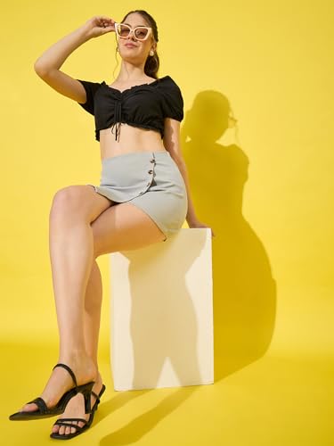Image of Buynewtrend Cotton Blend Mini Women Versatile Skorts for Casual Wear | Girls Shorts | Above Knee Skirts