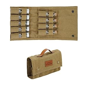 Outdoor Gewürzflaschen-Set, Portable Faltbare Wachs-Segeltuch-Gewürztasche Mit 9 Gewürzdosen Gewürzdosen Organizer…