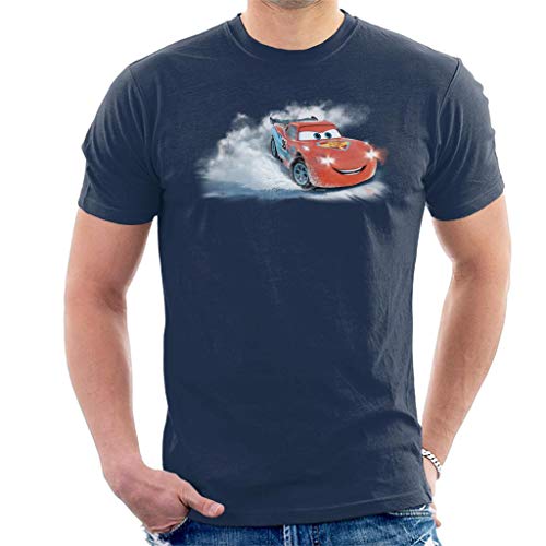 Disney Christmas Cars Lightning Mcqueen Snowy Skid Men's T Shirt