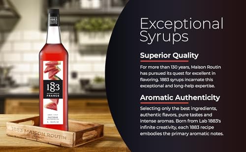 Image of 1883 Watermelon Syrup for Drinks, Made in France, 1 Liter Glass Bottle