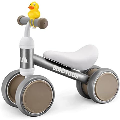 MHCYLION Kinder Laufrad ab 1 Jahr Balance Lauflernrad Spielzeug mit 4 Räder für 10-24 Monate Baby, Erst Rutschrad Fahrrad für Jungen Mädchen als Geschenke Silber Cover
