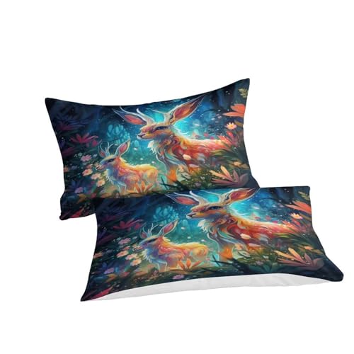 Parure housse de couette imprimé cerf King 220x240 multicolore IOFEER - 6