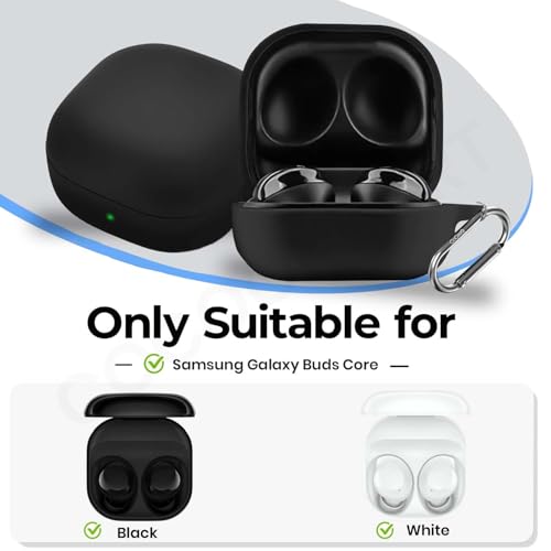 Image of Silicone Case Cover Compatible for Samsung Galaxy Core with Cleaner Kit,Lanyard & 4 Pcs Cable Protectors (Black)