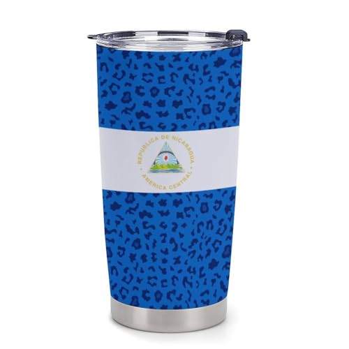 Portavasos para auto con diseño Leopardo y bandera Nicaragua 4 piezas miniatura 1