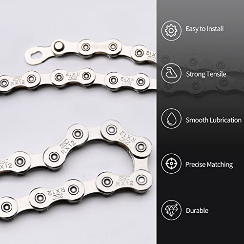 Image of Bike Chain Kit, 12 Speed Multi-Function Bike Mechanic Repair Kit, Chain Breaker and Bike Link Plier with Hook and 6 Pairs Bicycle Buckle, Reusable