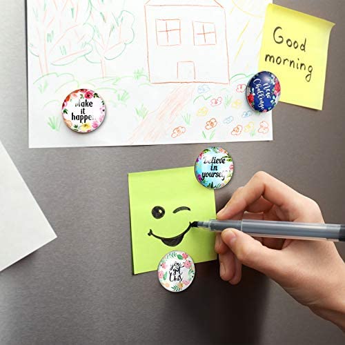 10 Pieces Inspirational Fridge Magnets Motivational Quote Magnets Glass Refrigerator Whiteboard Magnets For Classroom Office Home Locker Cabinet Dishwasher Photo Decor Supplies (Charming Pattern) #TOP3