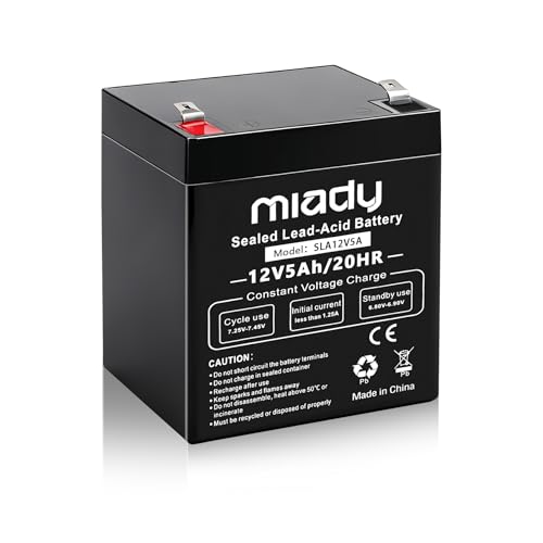 Miady 12V 5Ah Rechargeable Sealed Lead Acid Battery (5a-1 Pack)