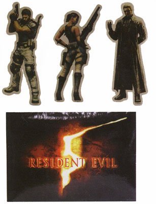 Resident Evil 5 Stickers 5 Inch Character Art Set of 4 Stickers