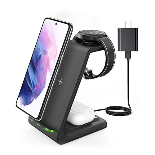 Wireless Charger for Samsung&Android: JoyGeek 3 in 1 Charging Station for Galaxy Watch5 Pro/4/3/Active2/1 - Phone Charger Stand for S23 Ultra/S22/S21/S20/Note 20, Z Fold&Flip Series, Buds2 Pro