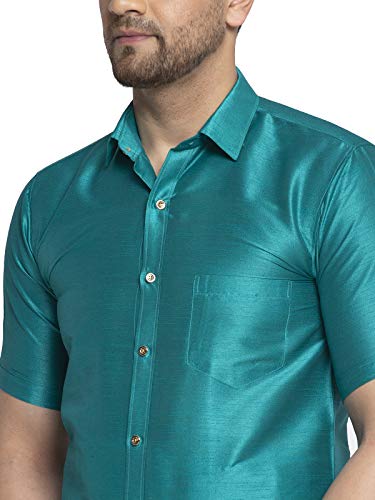 Image of SAIFOO Men's Classic Silk Ethnic Shirt.