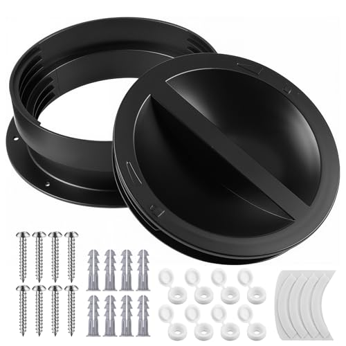 Image of 1 Portable AC Wall Vent Connector, 5 and 5.5 Inches, Black